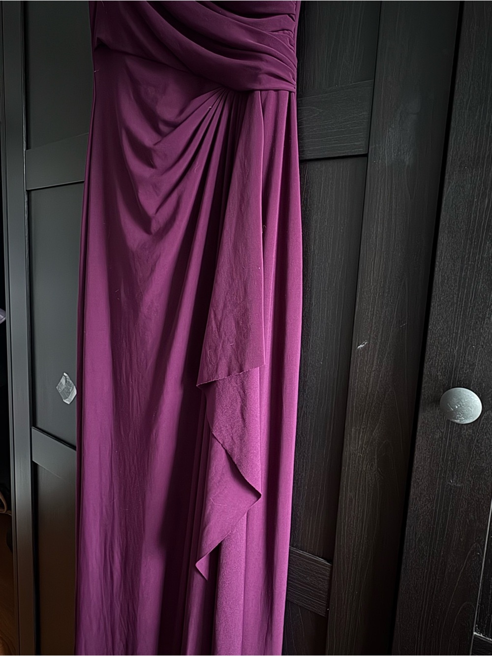 Ralph Lauren Evening Deep Plum Draped Maxi Dress